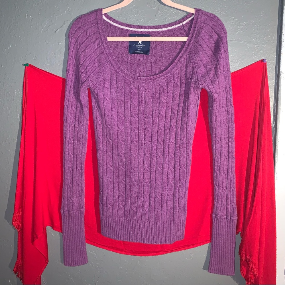 Vintage American eagle, purple long sleeve sweater shirt. Size M.